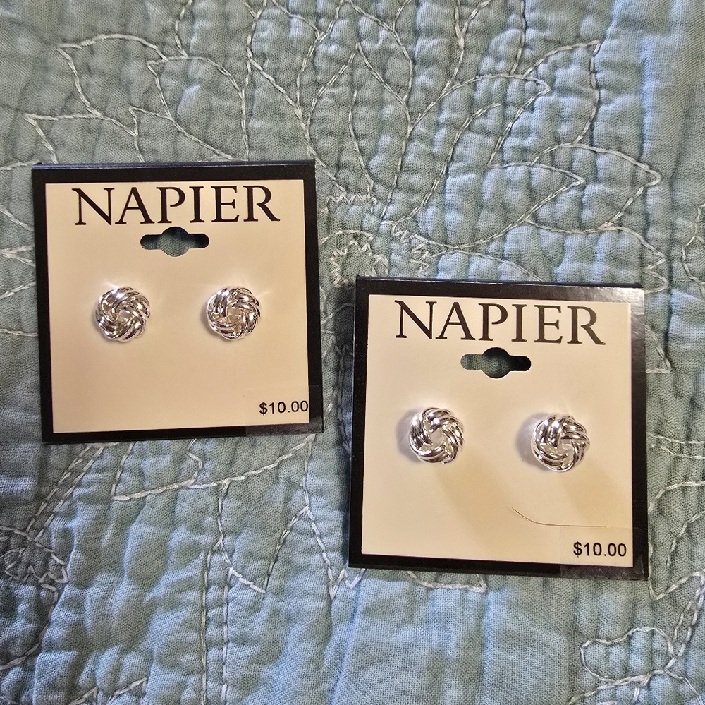 Two Pair of NAPIER knot Earrings New Never Worn